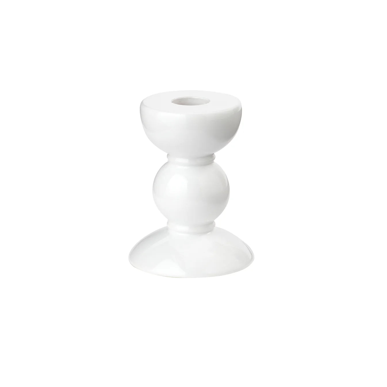 Small White Bobbin Candlestick