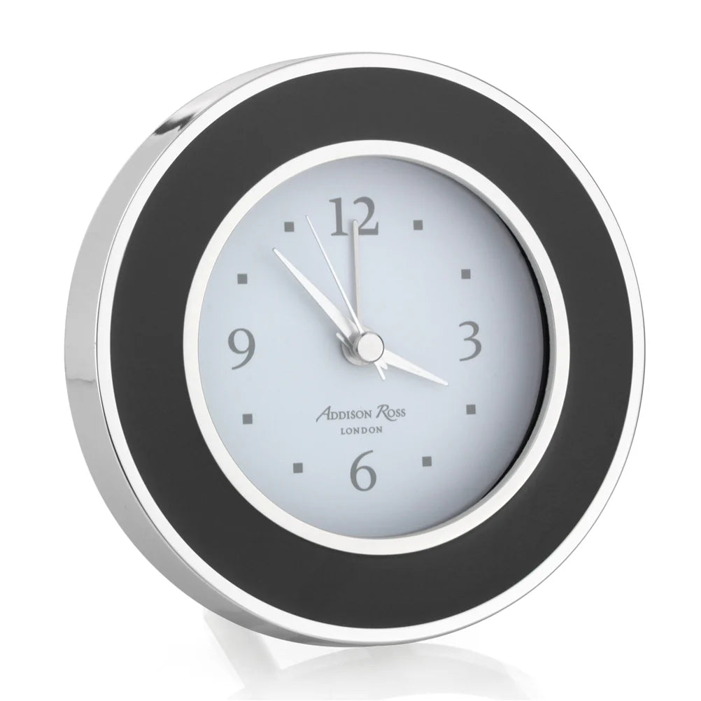 Black and Silver Alarm Clock