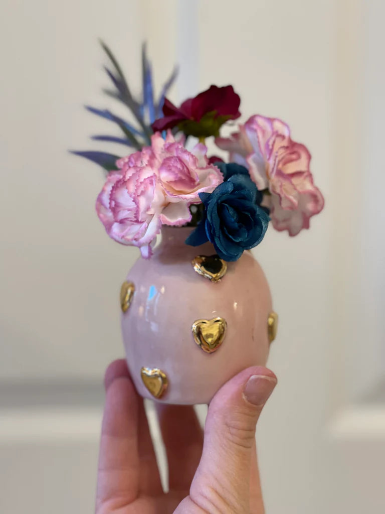 Blush Pink + Hearts Bud Vase