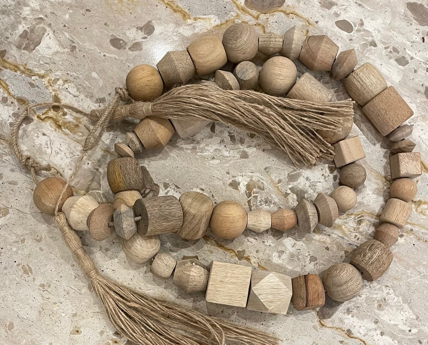 Natural geometric Wood Beads