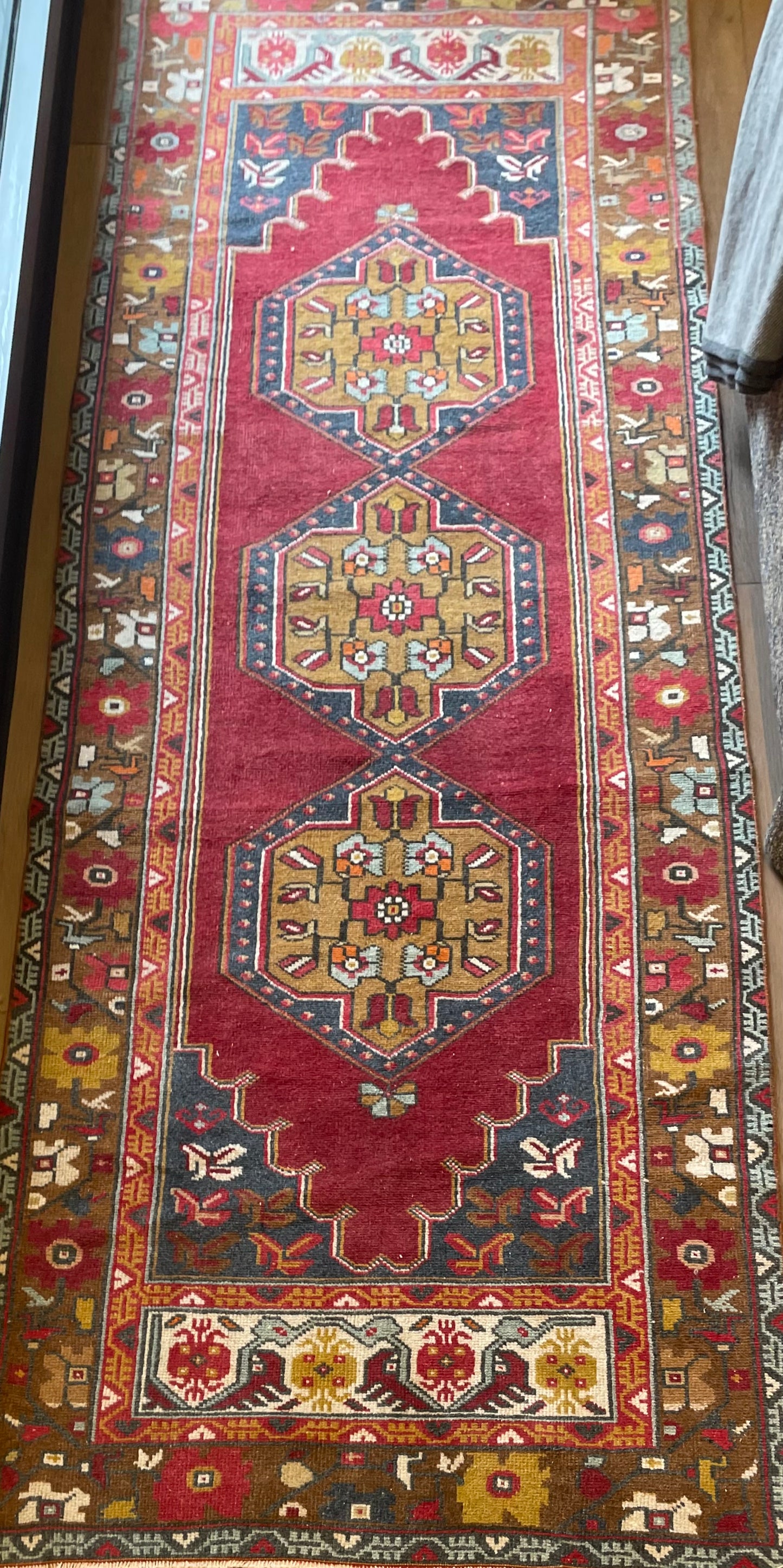 Vintage Rug Red Floral