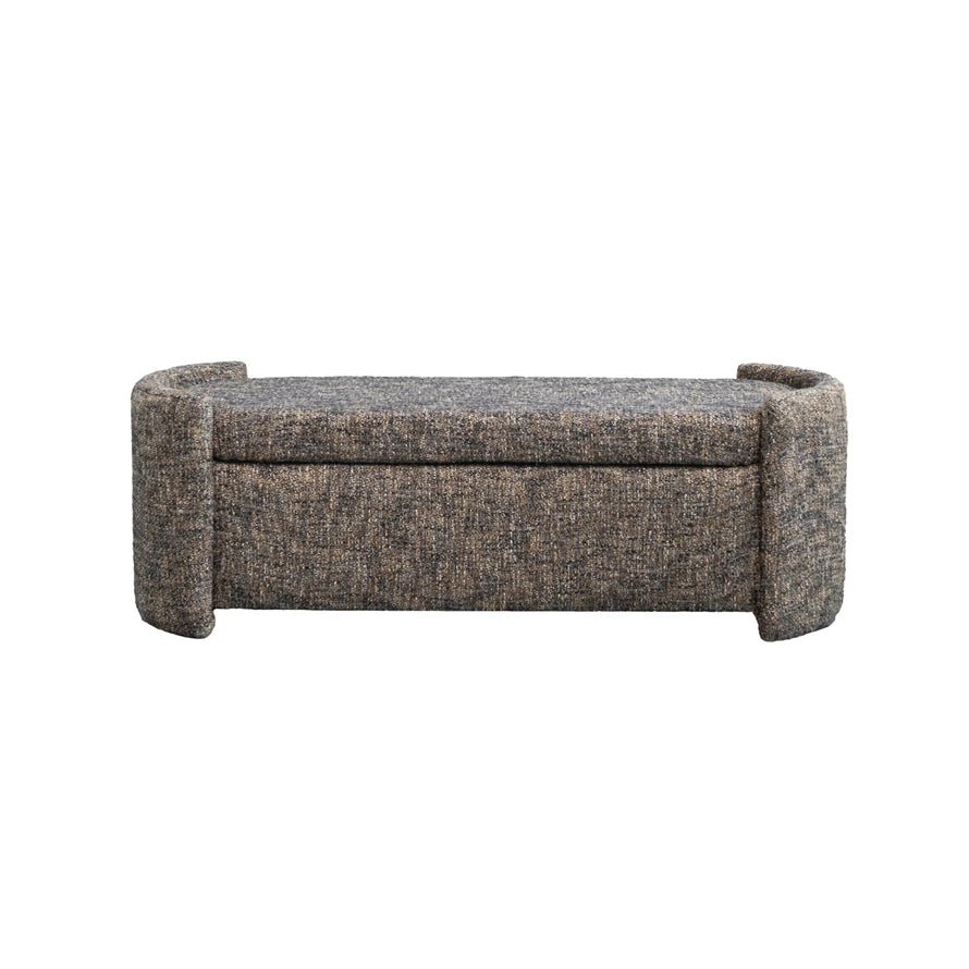 MDF & Cotton Upholstered Bench with Lined Storage