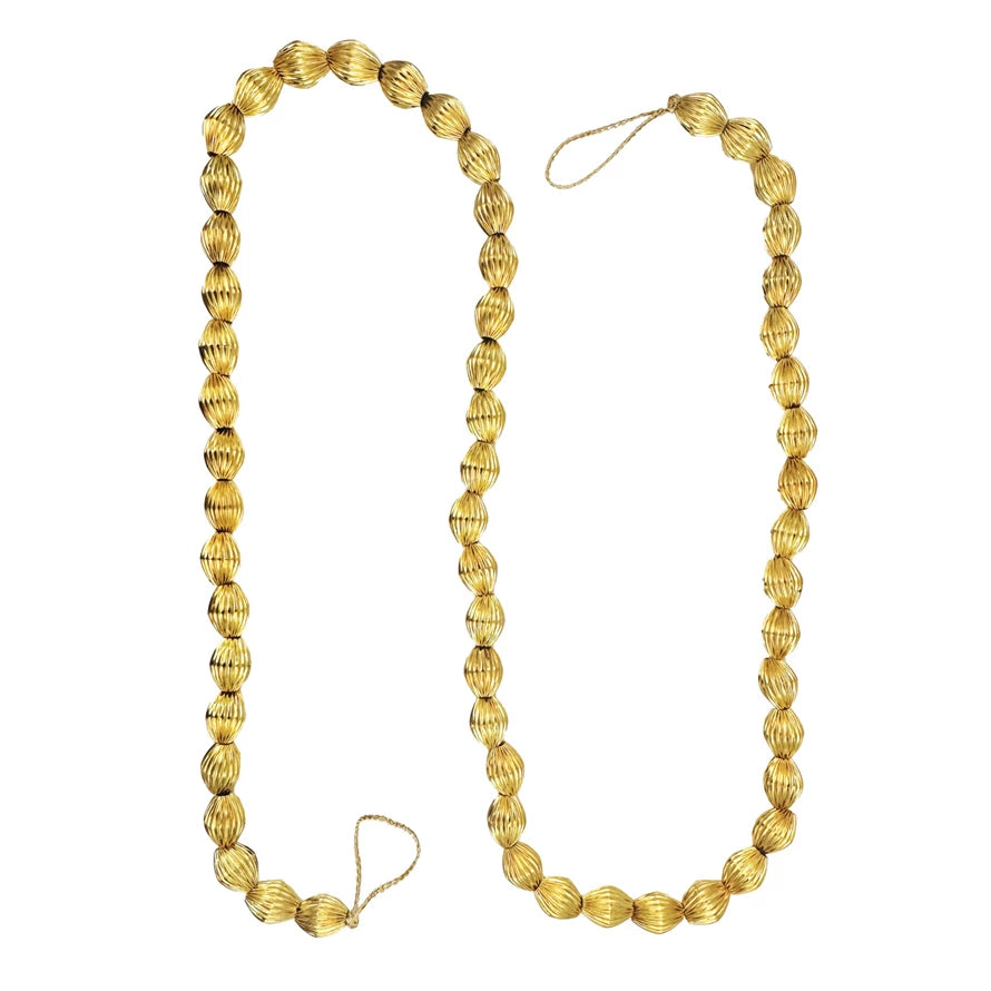 Gold Pleated Bead Garland