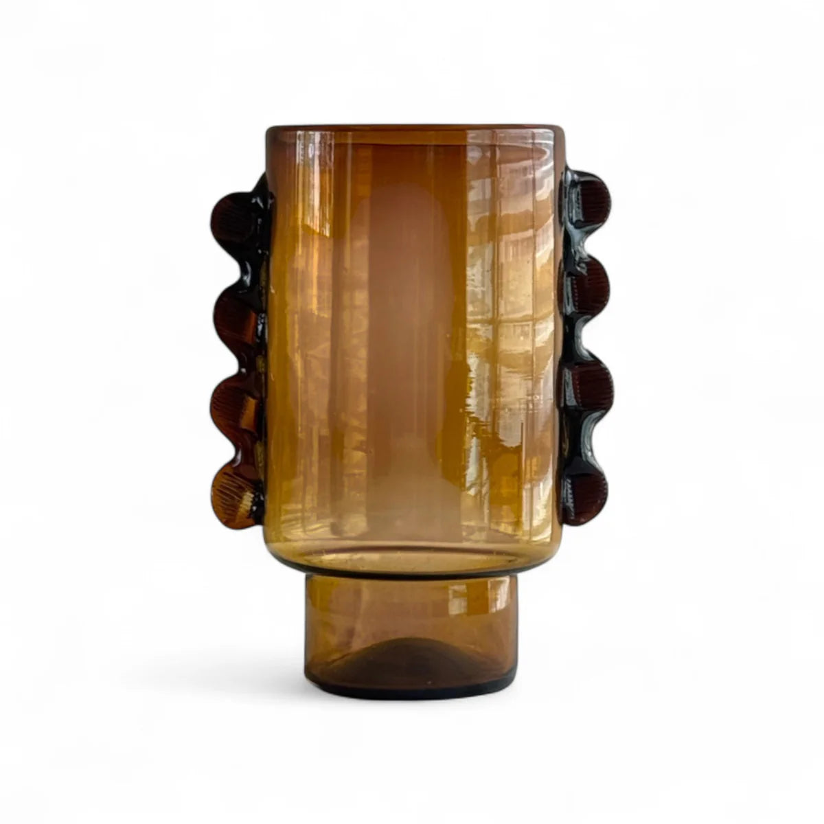 Tall Amber Glass Vase