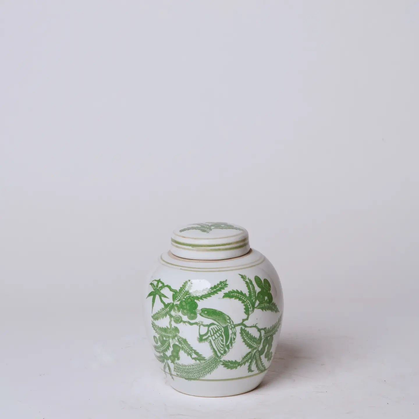 Green & White Porcelain Jar
