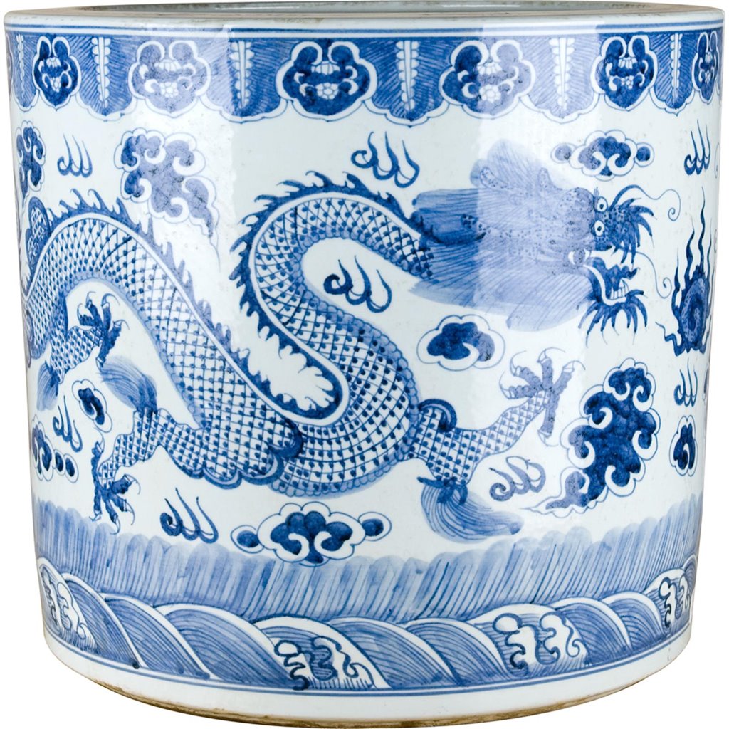 XL Hand-Painted Porcelain Pot