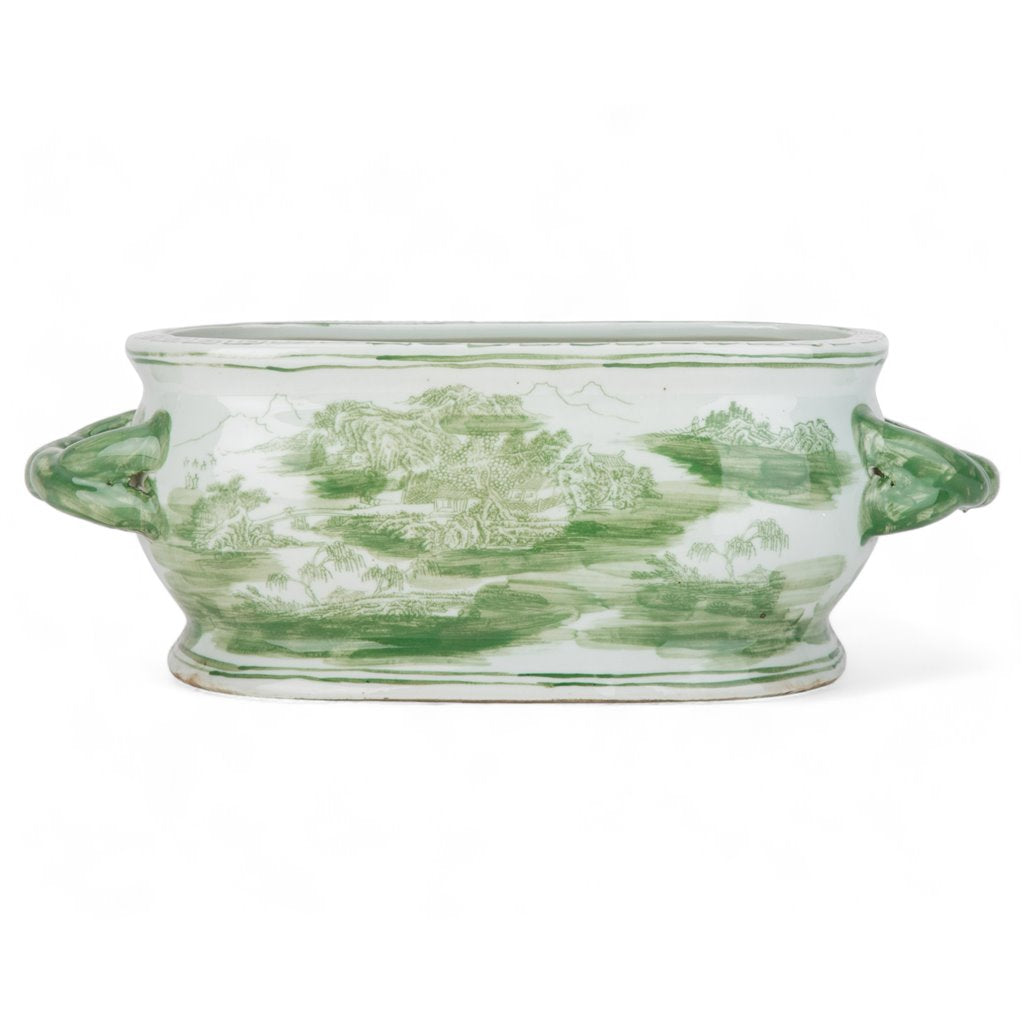 Porcelain Centerpiece Basin - Green