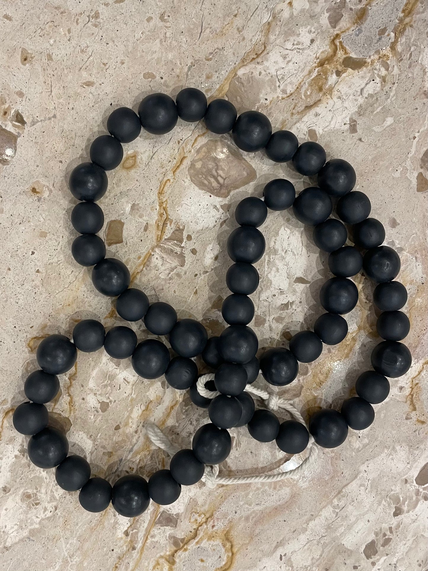 Black Wooden Beads