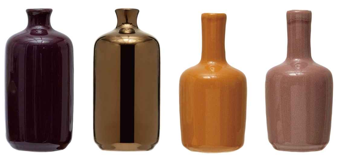 Glazed Stoneware Bud Vase