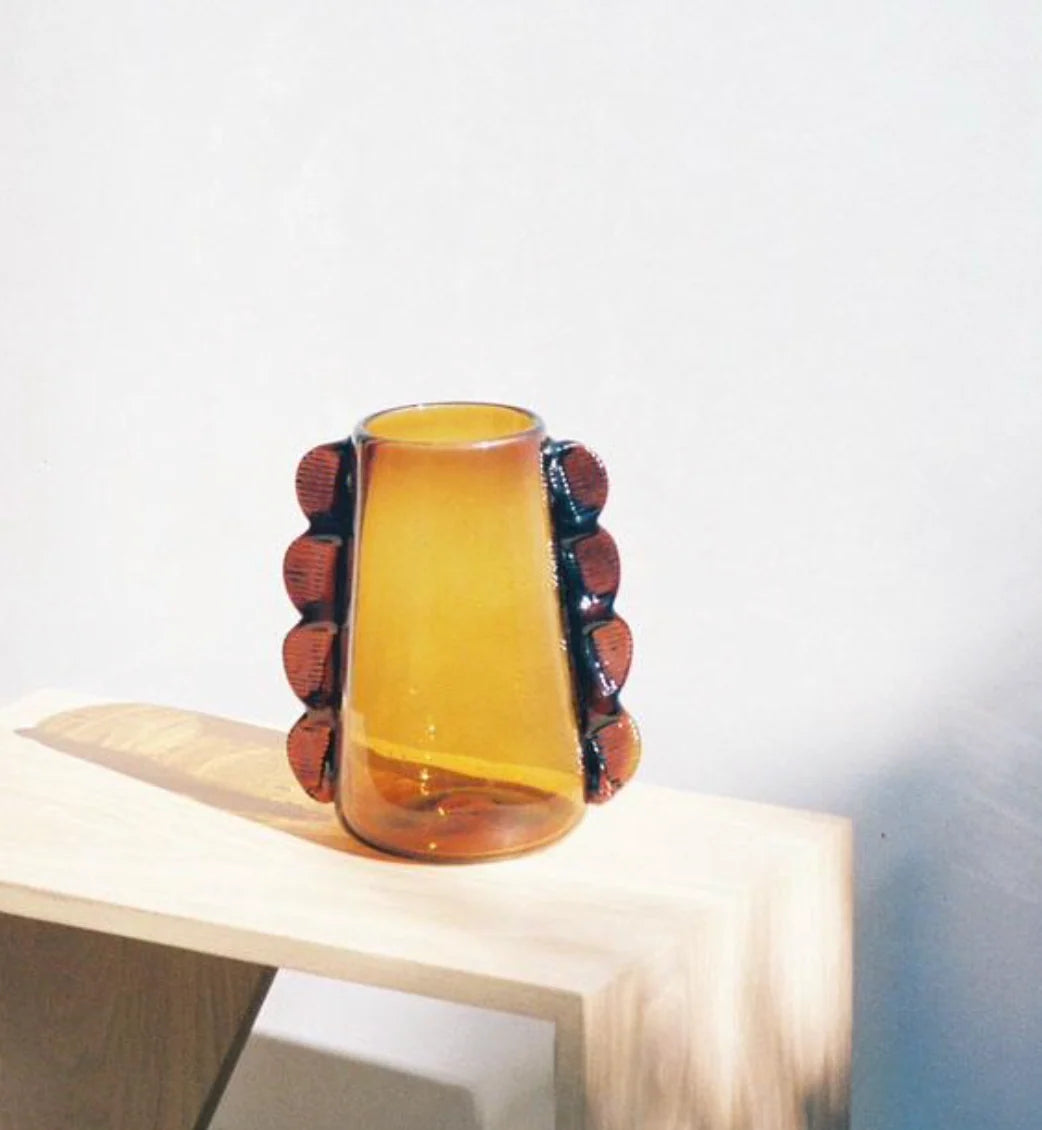 Medium Amber Glass Vase