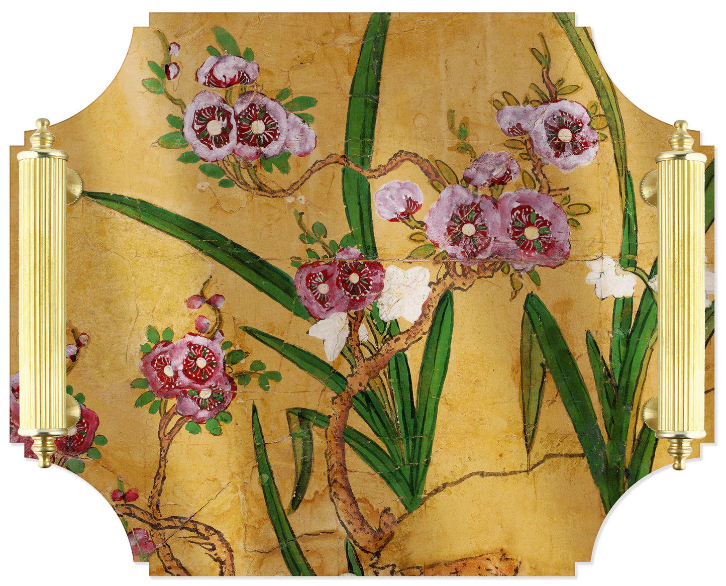 Botanical Tray with gold handels