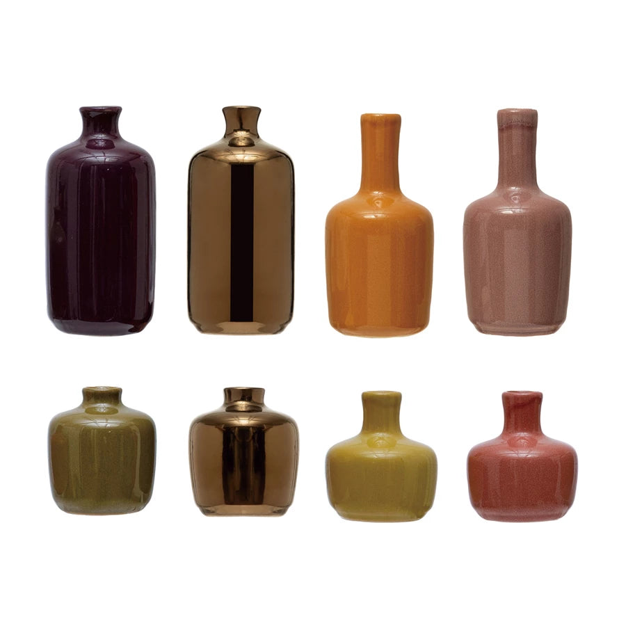 Glazed Stoneware Bud Vase