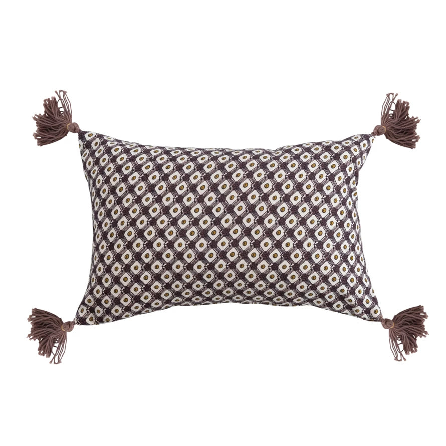 French Knot Pillow w/ Tassels