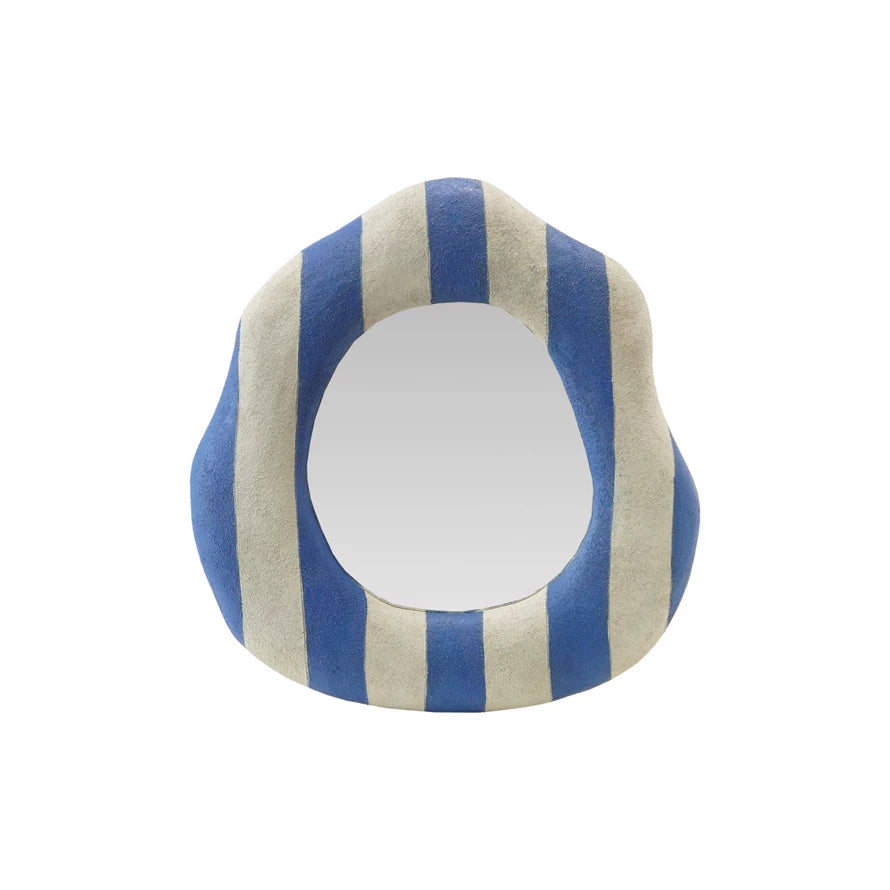 Blue Striped Wall Mirror