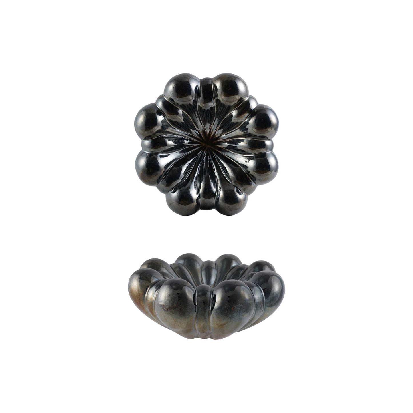 Reactive Glaze Flower Shaped Bowl