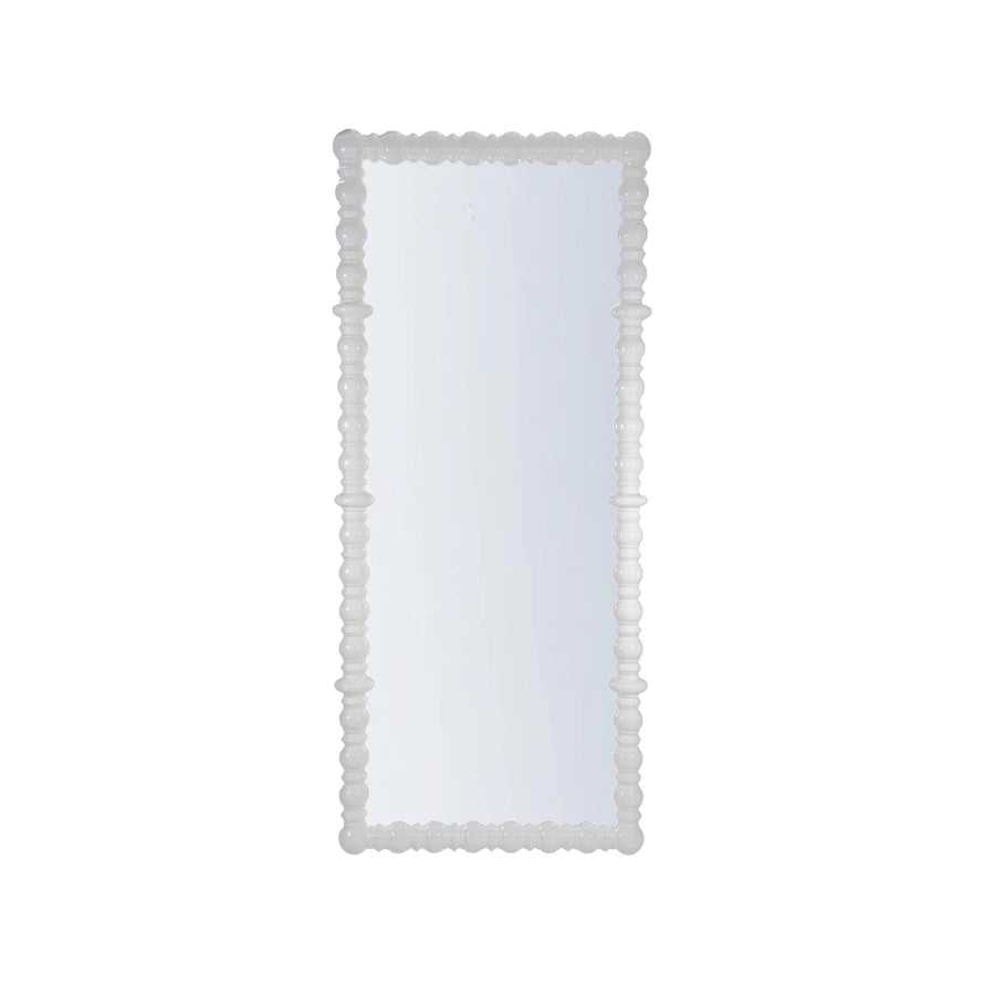 Turned Wood Floor Mirror