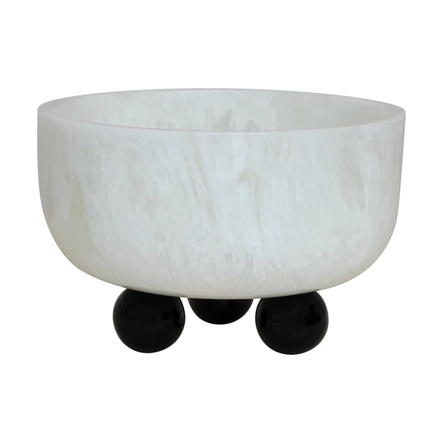 Footed Resin Bowl